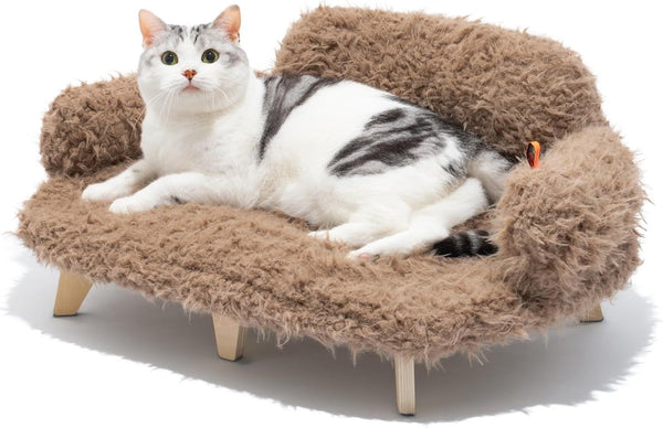 Elevated Wooden Cat Bed – Modern & Washable